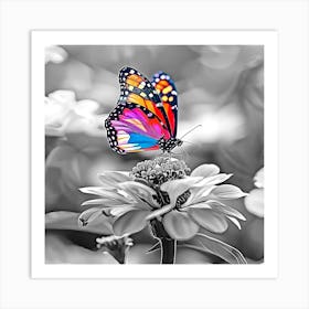 Butterfly On A Flower 1 Art Print