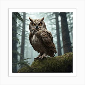 Owl In The Forest 148 Art Print