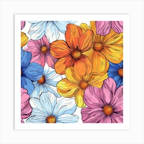 Seamless Floral Pattern Art Print