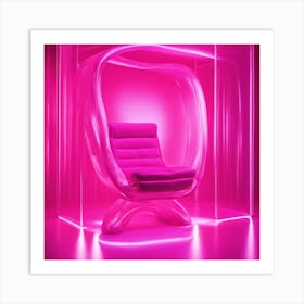 Furniture Design, Tall Bad, Inflatable, Fluorescent Viva Magenta Inside, Transparent, Concept Produc (2) Art Print