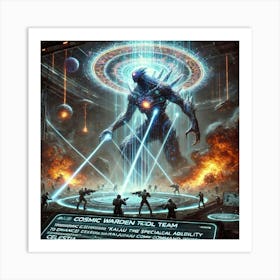 Cosmic Warden Kaiju Command Protocol Art Print