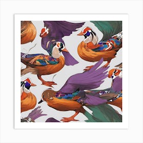 Mandarin Ducks Art Print