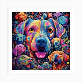 Rainbow Dogs Art Print