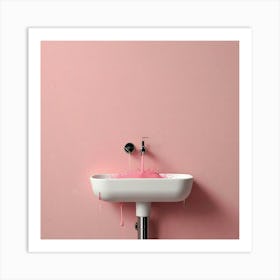 Pink Bathroom Sink Art Print