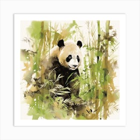 Panda Bear In Bamboo Forest 1 Art Print