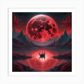 612228 Blood Moon Anchoring A Subtle Landscape In A Symme Xl 1024 V1 0 Art Print