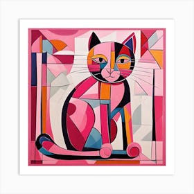 Cubist Cat Art Print