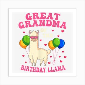 Great Grandma Of The Birthday Llama Bday Party Family Art Print