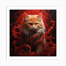 Red Cat Art Print