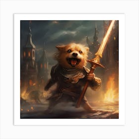 Knight Dog Art Print