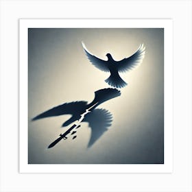 Shadow of Peace Wall Art: A Symbolic Dove Casting Hope for a World Free of War Decor Print Art Art Print