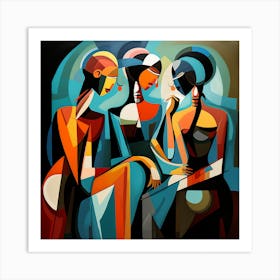 Three Women Talking Art Print