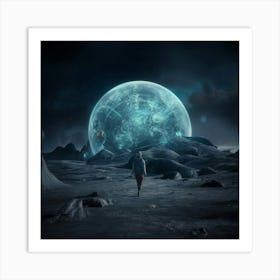 Man Walking On The Moon Art Print