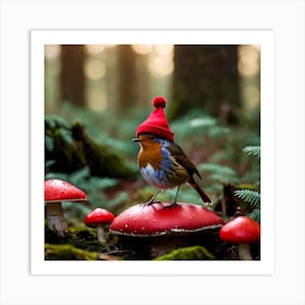 robin red hat Art Print