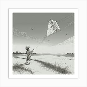 Kite Flying 3 Art Print