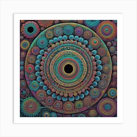 Psychedelic Circles 1 Art Print