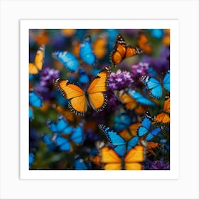 Butterflies In The Garden paintings art print 1 Art Print