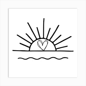 Heart Shaped Sun Art Print