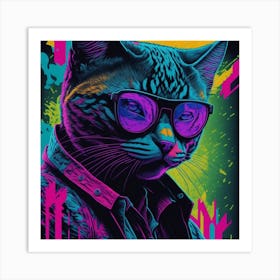 Cat In Sunglasses Art Print