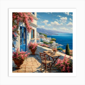 Mediterranean Balcony 1 Art Print