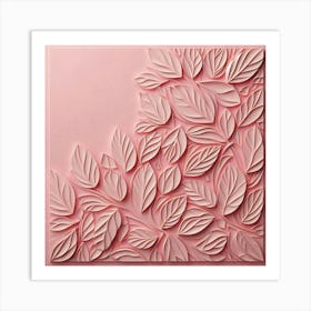 Abstract Leaves On A Pink Background Art Print