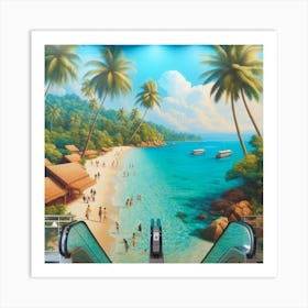 Thailand Beach Mural Art Print