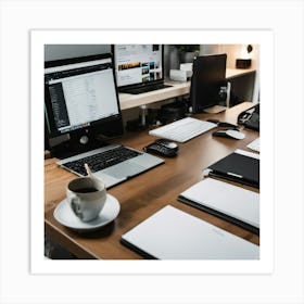 Desk Office Stock Videos & Royalty-Free Footage Art Print