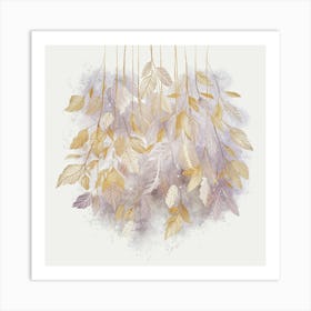 Gold And Purple Leaves Art Print