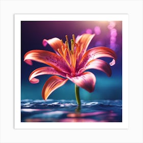 Lily In Water Art Print