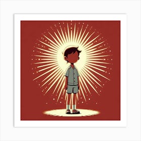 Boy Standing In The Sun Art Print