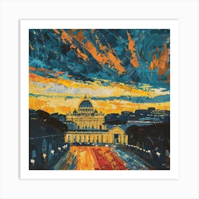 A Vatican City Oil Painting Illustration 1720445151 2 Art Print