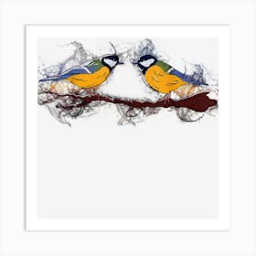 Water Splash Art Birds Finch Bird Art Print