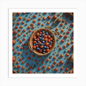 Basket Of Cocktail Fruits Art Print