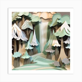 Waterfall In The Forest 2 Art Print