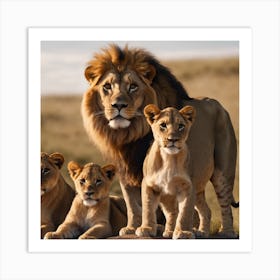 la familles de lion Art Print