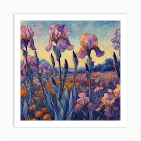 Iris Field Vincent Van Gogh Art Print Art Print