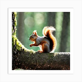 Squirrel In The Forest 1 Art Print