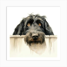 Dog Peeking Over Fence 5 Art Print