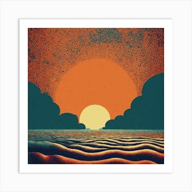 Sunset Over The Ocean Art Print