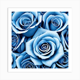 Blue Roses 6 Art Print