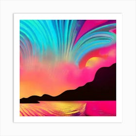 Psychedelic Sunset Art Print