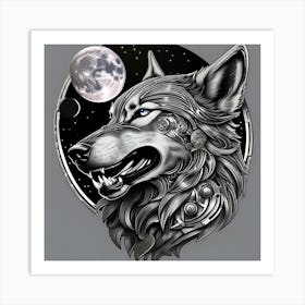 Wolf In Space 1 Art Print