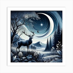 Deer In The Forest 9 Art Print