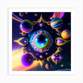 Space Planets Art Print