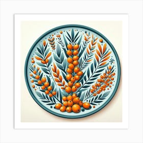 Scandinavian Art, Sea buckthorn berries 1 Art Print