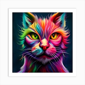 Colorful Cat 3 Art Print