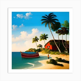 Boat On The Beach 2 Art Print