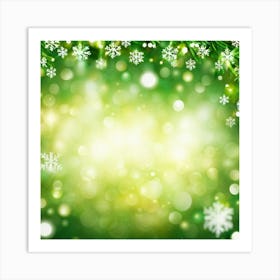 Decorative Spot Green Illumination Holiday Bright Snowflake Highlight Festive High Coloured (4) 2 Art Print