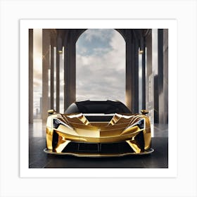 Gold Car 3 Art Print