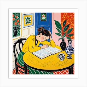 Woman Reading A Book 2 Art Print